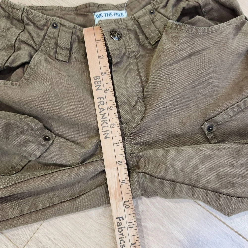 We The Free Supersonic Pants Womens 0 Brown Cargo Twill Relaxed Utility Pockets - Picture 6 of 9